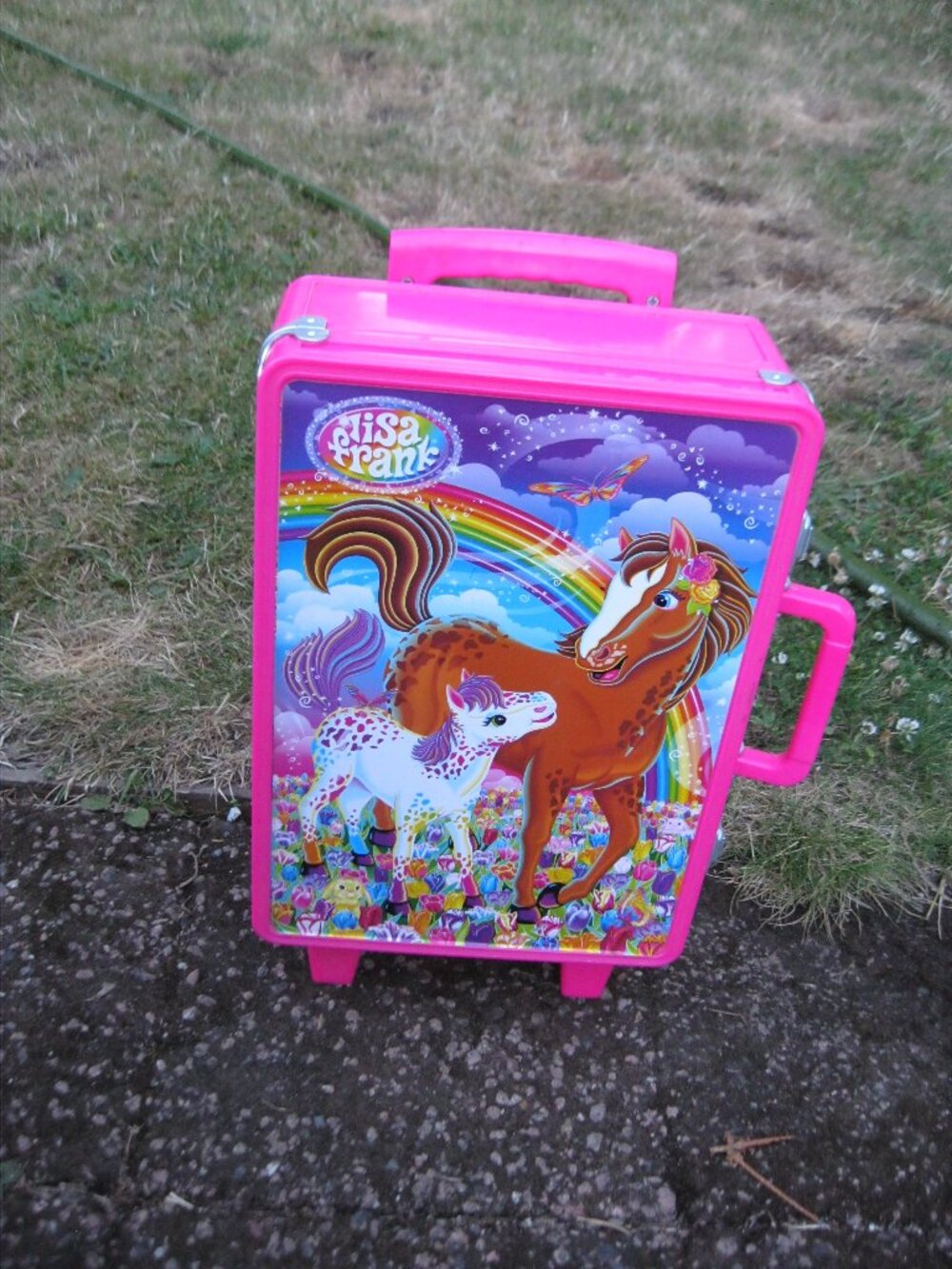 Lisa Frank Plastic Rolling Luggage Bag